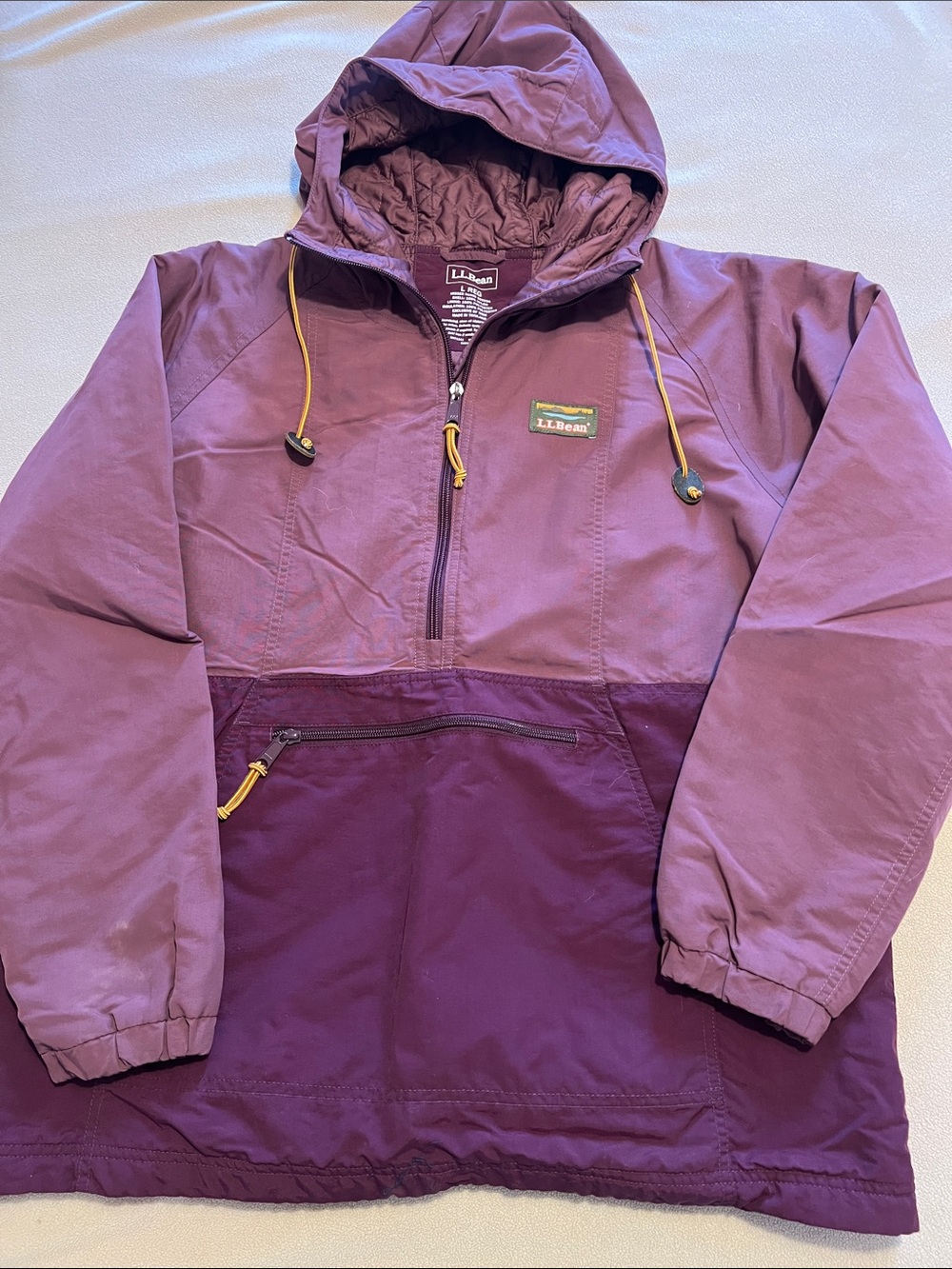 L.L. Bean Two-Tone Burgundy women’s Hooded Anorak L